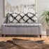 14" X 36" Black And White Polyester Geometric Zippered Pillow