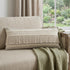 14" X 36" Beige And Gray Cotton Chevron Throw Pillow