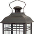 Set of Three Black Distressed Geometric Glass And Metal Floor Lantern Candle Holders