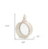 18" Ivory Ornate Metal Floor Lantern Candle Holder