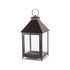 Set of Two Black Geometric Iron And Glass Floor Lantern Candle Holders