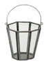 Set of Four Gray Distressed Geometric Iron And Glass Tabletop Votive Candle Holders