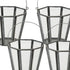Set of Four Gray Distressed Geometric Iron And Glass Tabletop Votive Candle Holders