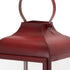 Set of Two Red Distressed Iron Floor Lantern Candle Holders