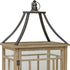 Set of Two Brown And Black Distressed Geometric Wood And Metal Tabletop Lantern Candle Holders
