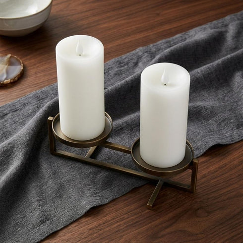 Set of Two White Flameless Pillar Candle