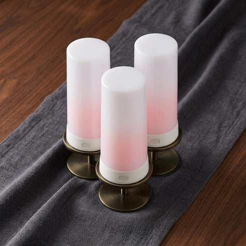 Set of Two White Flameless Pillar Candle