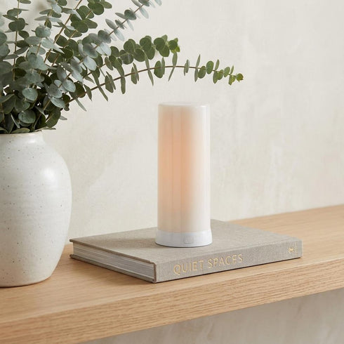8" White Flameless Designer Candle
