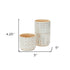 White Set of Three Dolomite 2.77056 ounce Round Pot Planter