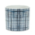 Set of Two White And Blue Ceramic Lattice 2 Ounce Round Pot Planters