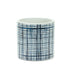 Set of Two White And Blue Ceramic Lattice 2 Ounce Round Pot Planters