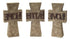 Set of Three 11" Gray Cement Cross Statue Tabletop Sculpture