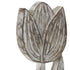 Set of Three Gray Cement And Polyresin Flowers Tabletop Sculpture