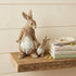 Set Of Two 7" Brown and White Polyresin Rabbit Figurine