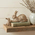 Set Of Two 4" Brown and White Polyresin Rabbit Figurine