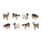 Set of Eight 0" Brown And White Polyresin Cow Figurine