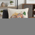 20" Beige and Green Thanksgiving Cotton Pillow With Applique, Embroidery Edges