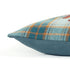 14" X 14" Blue and Orange Thanksgiving Wool Blend Pillow With Embroidery Edges