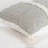 14" X 14" Gray and White Cotton Pillow With Tassels Edges