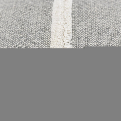 14" X 14" Gray and White Cotton Pillow With Tassels Edges