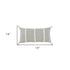 14" X 14" Gray and White Cotton Pillow With Tassels Edges
