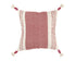 20" Red and White Color Block Cotton Throw Pillow With Tassels