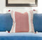 20" Red and White Color Block Cotton Throw Pillow With Tassels