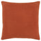 22" Orange Striped Cotton Throw Pillow