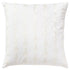 20" White Cotton Throw Pillow With Embroidery