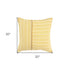 20" Yellow and White Cotton Pillow With Embroidery Edges