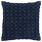 20" Blue Cotton Throw Pillow With Texture