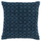 20" Teal Cotton Throw Pillow With Texture