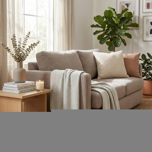 Light Gray Woven 100% Cotton Throw Blanket
