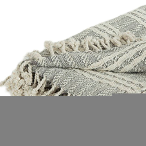 Charcoal Woven 100% Cotton Throw Blanket