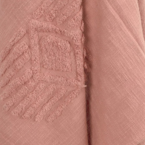 50" X 60" Coral Cotton Woven Ikat Throw Blanket with Tassels