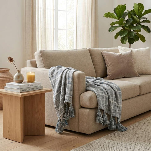 Blue and Black Woven 100% Poly Pet Throw Blanket