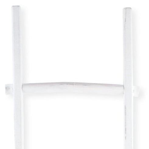 76" White Six Step Solid Wood Decorative Ladder
