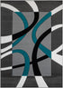 Abstract 3D Wave Lined Carved Modern Area Rug - Multicolor