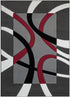 Abstract 3D Wave Lined Carved Modern Area Rug - Multicolor