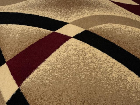 Grey, Black, White Modern Abstract Area Rug