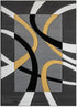 Abstract 3D Wave Lined Carved Modern Area Rug - Multicolor