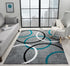 Grey Black and White Multicolor Circles Modern Area Rug