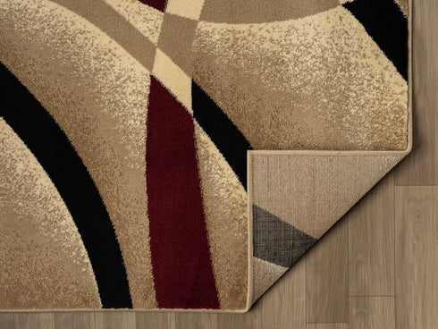 Grey, Black, White Modern Abstract Area Rug