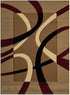 Abstract 3D Wave Lined Carved Modern Area Rug - Multicolor