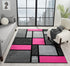 Black, Grey, and Multicolor 3D Carved Modern Area Rug