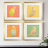Set Of Four Colorful Bird B S/4 Gold Framed Print Wall Art