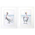 Set Of Two Pelican on the Shore White Framed Print Wall Art
