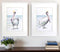 Set Of Two Pelican on the Shore White Framed Print Wall Art