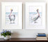 Set Of Two Pelican on the Shore White Framed Print Wall Art