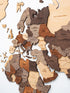 47" X 79" Brown and Beige Wood World Map Hanging Dimensional Sculpture